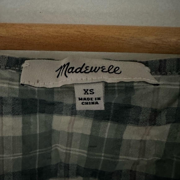 Madewell Plaid Puff-Sleeve Crop Top, size XS - Picture 3 of 6